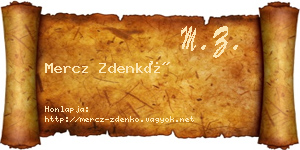 Mercz Zdenkó névjegykártya